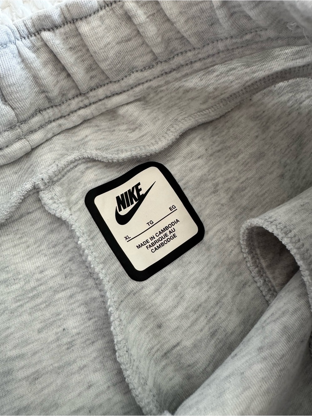 Nike Light Gray Fleece Joggers with Black Swoosh And Accents - Picture 2 of 7